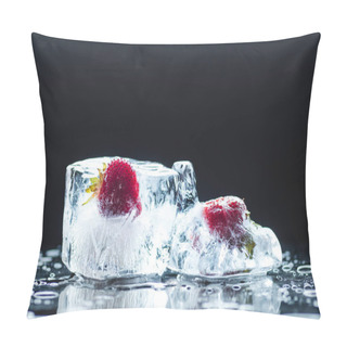 Personality  Strawberries Frozen In Ice Cubes Pillow Covers