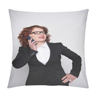 Personality  Businesswoman Talking On Phone Pillow Covers