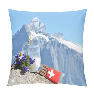 Personality  Chocolate And Milk Against Mountain Peak Pillow Covers