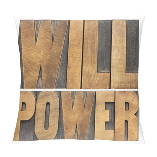 Personality  Will Power In Wood Type Pillow Covers