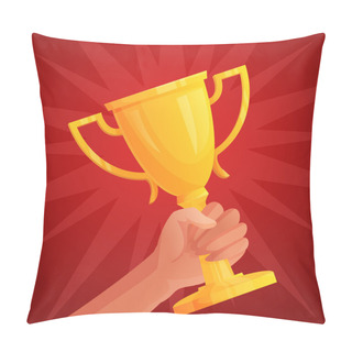 Personality  Hand Holding Trophy Pillow Covers
