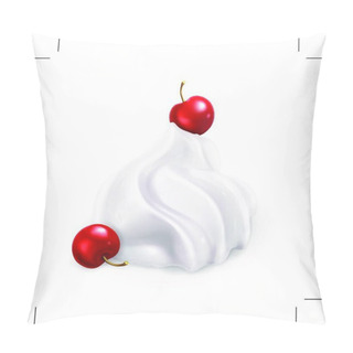Personality  Whipped Cream With Berries, Vector Illustration Pillow Covers