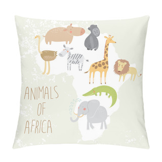 Personality  Cute Animals Of Africa Pillow Covers