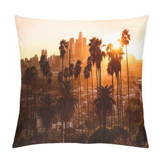 Personality  Beautiful Sunset Through The Palm Trees, Los Angeles, California Pillow Covers