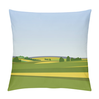 Personality  Green Landscape With Yellow Fields.  Pillow Covers