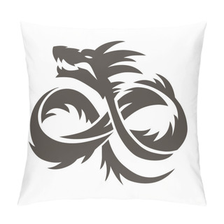 Personality  Chinese Dragon On White Background Vector Illustration. Pillow Covers