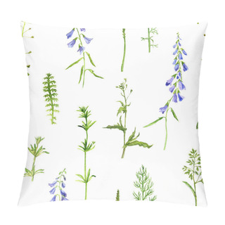 Personality  Seamless Pattern With Herbs And Flowers Pillow Covers