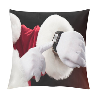 Personality  Santa Claus Pointing On Smart-watch Pillow Covers