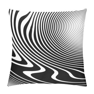 Personality  Design Monochrome Vortex Movement Illusion Background Pillow Covers