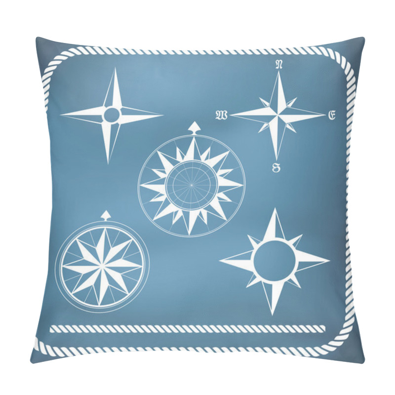 Personality  Old vintage windrose compass pillow covers
