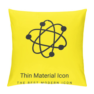 Personality  Atom Minimal Bright Yellow Material Icon Pillow Covers