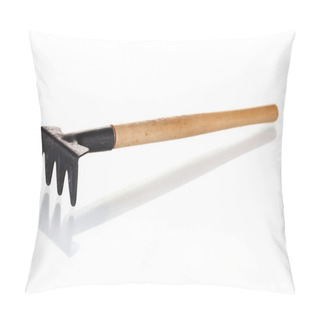 Personality  Garden Rake Isolated On White Pillow Covers