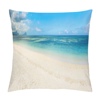 Personality  Sandy Tropical Beach. Panorama. Pillow Covers