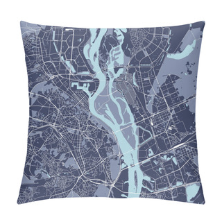 Personality  Vector Map Of The City Of Kiev, Ukraine Pillow Covers