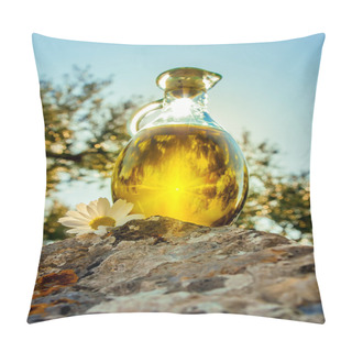 Personality  Sunlight Through The Bottle With Olive Oil Pillow Covers
