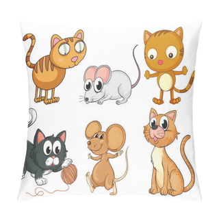 Personality  Cats And Mice Pillow Covers