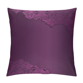 Personality  Violet, Marsala, Purple Vintage Background , Royal With Classic Baroque Pattern, Rococo With Darkened Edges Background(card, Invitation, Banner). Square Format Pillow Covers