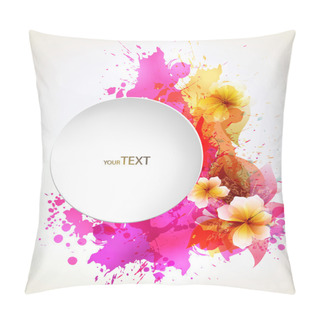 Personality  Abstract Flower With Colorful Elements, Blots And Place For Your Text. Pillow Covers
