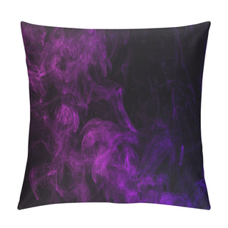 Personality  Purple Smoky Swirl On Black Background Pillow Covers