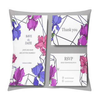 Personality  Vector Irises Botanical Flowers. Black And White Engraved Ink Art. Wedding Background Card Floral Decorative Border. Pillow Covers