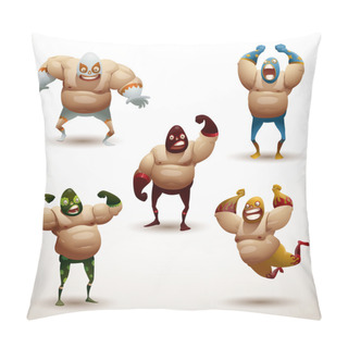 Personality  Mexican Wrestlers Set Pillow Covers