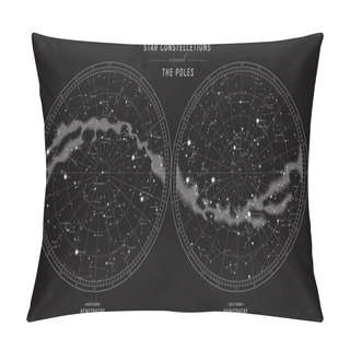 Personality  Star Constellations Around The Poles. Pillow Covers