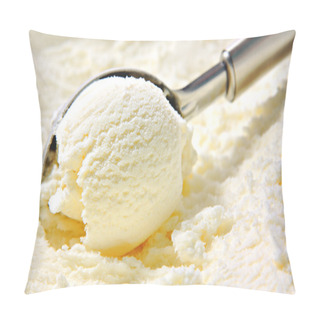 Personality  Vanilla Ice Cream Scoop, Scooped Out Of Container With Utensil Pillow Covers