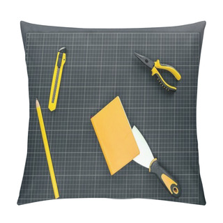 Personality  Notebook And Tools On Graph Paper Pillow Covers