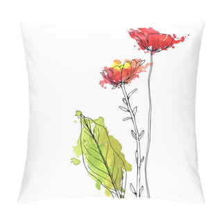 Personality  Vector Drawing Herbs And Flowers Pillow Covers