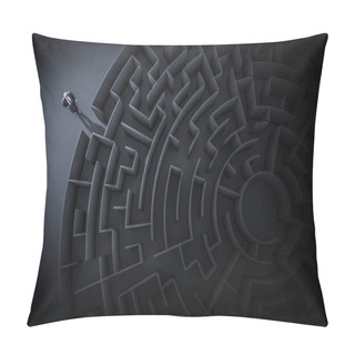 Personality  Businessman At Entrance To Maze Pillow Covers