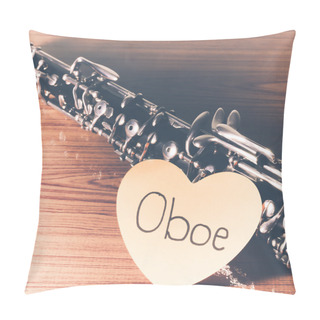 Personality  Oboe On Wood Background Pillow Covers