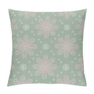 Personality  Olive Green Floral Seamless Pattern. Background With Flower Designs For Wallpapers, Textile And Fabrics Pillow Covers