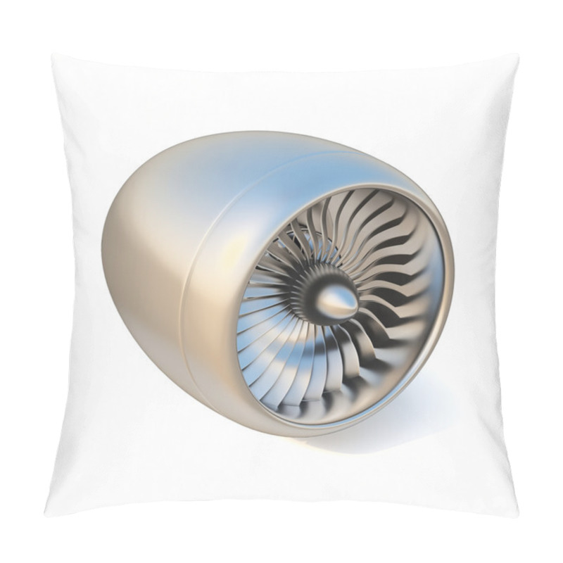 Personality  Jet Engine Isolated On White Background. Pillow Covers