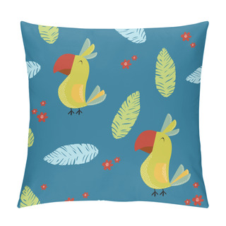 Personality  Seamless Background With Parrots Pillow Covers