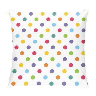 Personality  Vector Seamless Pattern With Corolful Polka Dots On White Background Pillow Covers