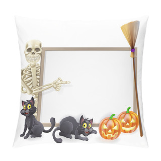 Personality  Skeleton Halloween Sign Pillow Covers