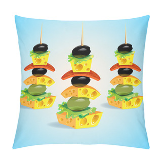 Personality  Vector Canapes, Vector Illustration  Pillow Covers