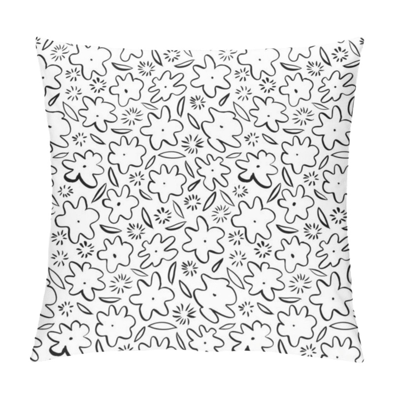 Personality  Hand Drawn Simple Abstract Flower Seamless Pattern Pillow Covers