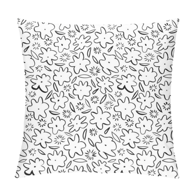 Personality  Hand drawn simple abstract flower seamless pattern pillow covers