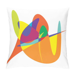 Personality  Random Curvy, Squiggle, Freehand Abstract Shape. Squiggle, Wriggle Distortion, Deformation Effect Element Pillow Covers