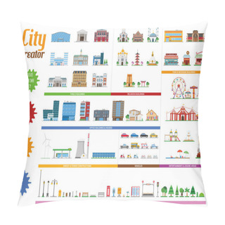Personality  City Creator Full Collection With 76 Elements Pillow Covers