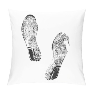 Personality  Muddy Bootprints. Isolated On White Background. Close Up. Pillow Covers