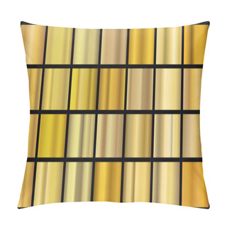 Personality  Golden Gradients. Shiny Metal Texture For Banner And Background, Yellow Metal Brass Foil. Vector Realistic Copper Border And Frame Texture Pillow Covers