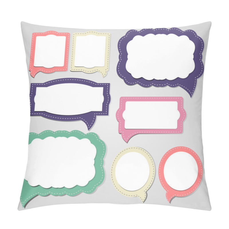 Personality  Set Of Speech And Thought Blobs, Vector Pillow Covers