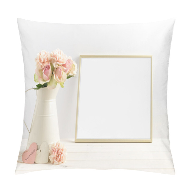 Personality  Styled Stock Image With A Gold Frame Pillow Covers