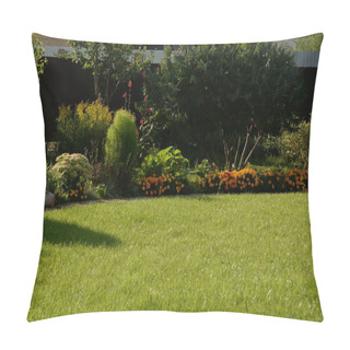 Personality  Green Grass, Lawn In The Garden. Gardening, Landscaping Pillow Covers