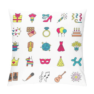 Personality  Holiday Accessories Icons Set Pillow Covers