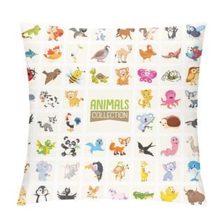 Personality  Vector Illustration Of Cartoon Animals Collection Pillow Covers