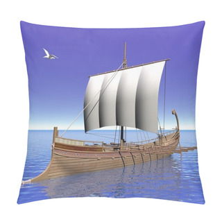 Personality  Greek Boat - 3D Render Pillow Covers