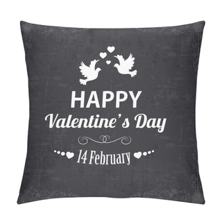 Personality  Happy Valentine's Day Typographical Holiday Card Pillow Covers